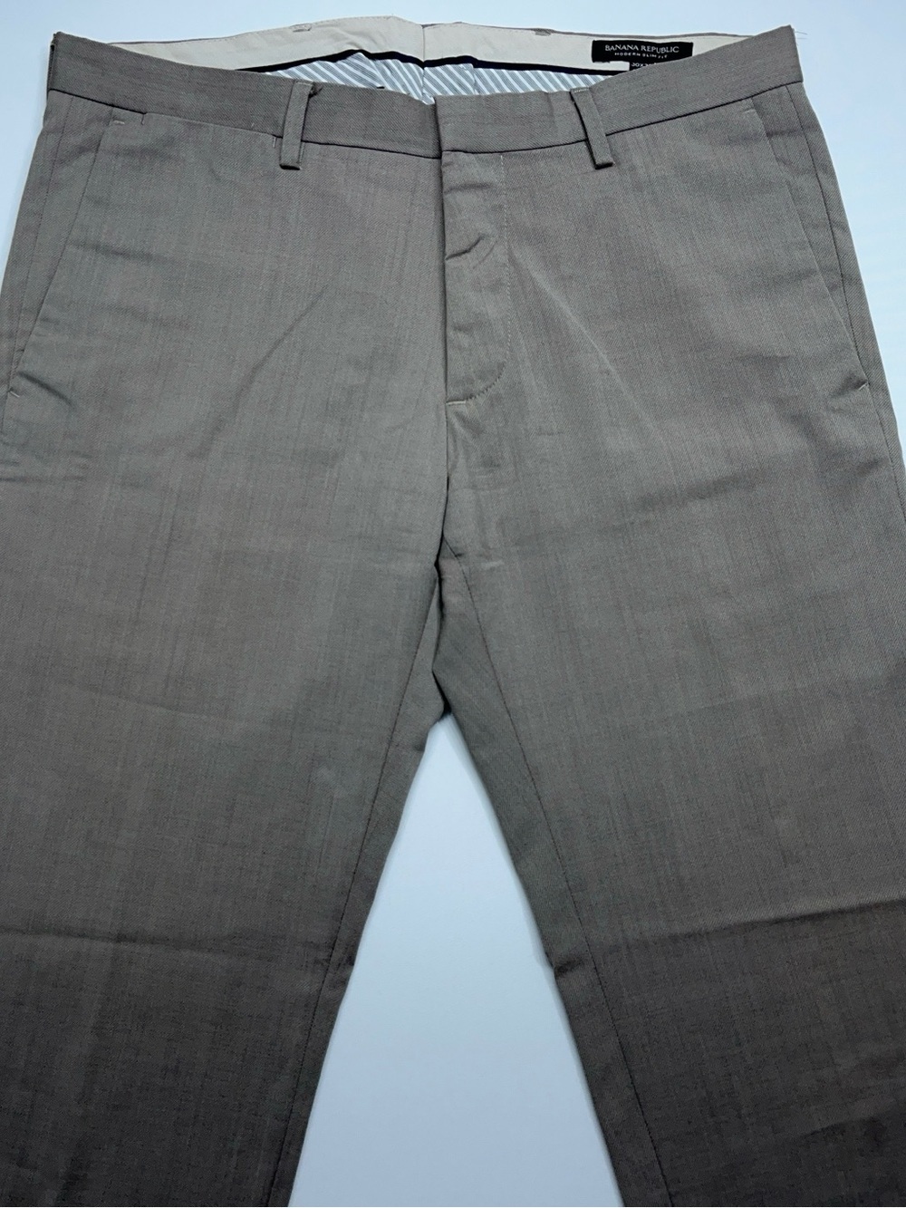Banana Republic Wool Dress Pants Mens Size 34x30 Taupe Novelty Flat Front.  READ